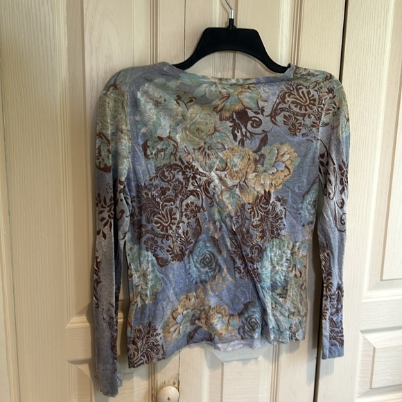 Talbot Womans LS Blue Print Jersey Size SmallTal - Picture 4 of 5